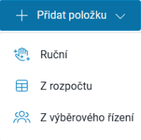 Přidávání položek