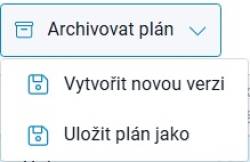 Nabídka Archivovat plán