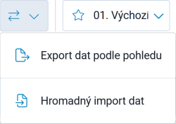 Nabídka pro export a import Nabídka pro export a import